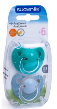 Rubber Anatomic Pacifier 6M + 2 Units