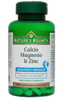 Nature's Bounty Calcium Magnesium & Zinc 100 Coated Tablets